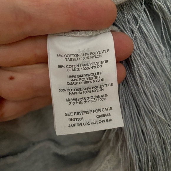 J Crew Gray Fringed Sweatshirt M - Picture 4 of 5